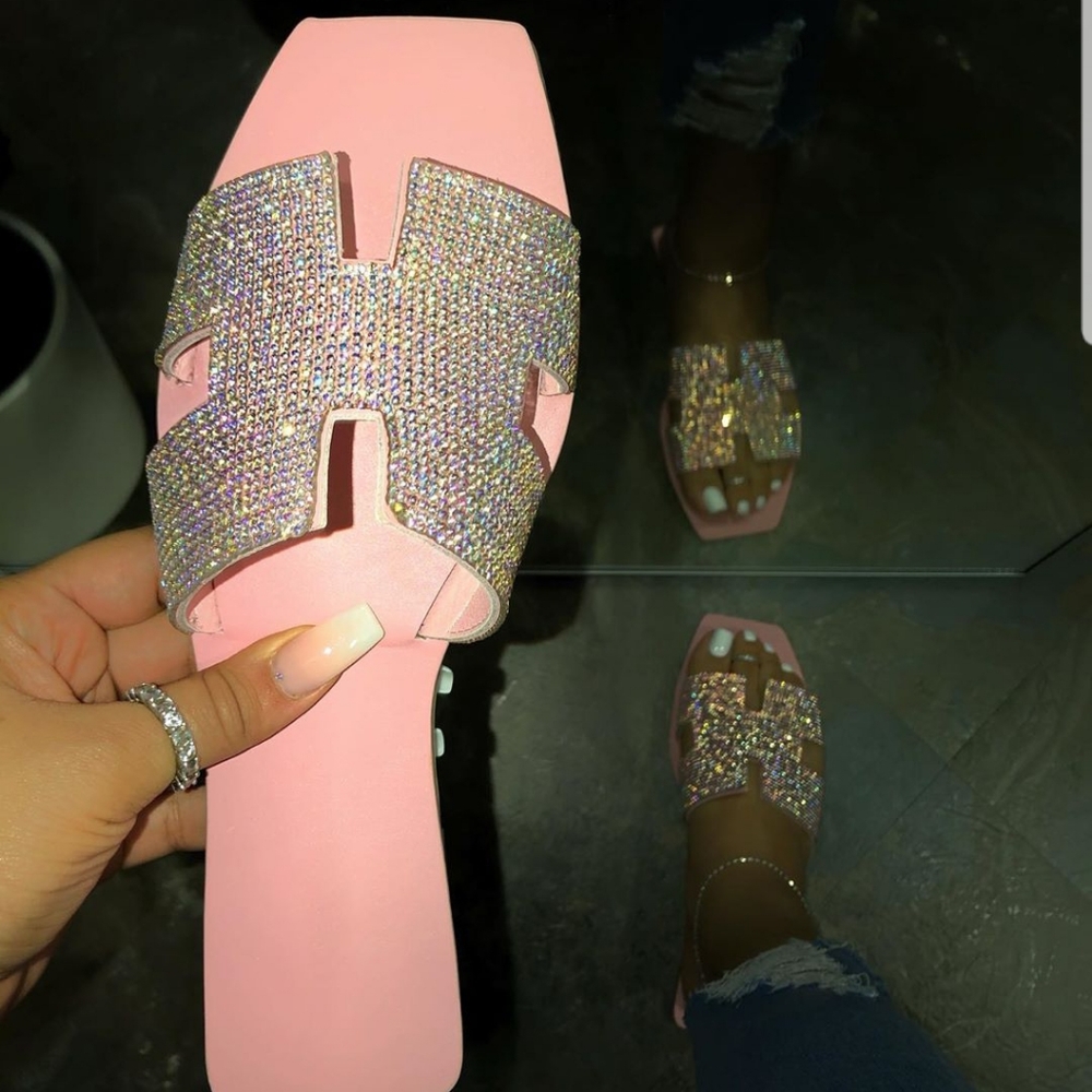 Pink Rhinestone Sandals